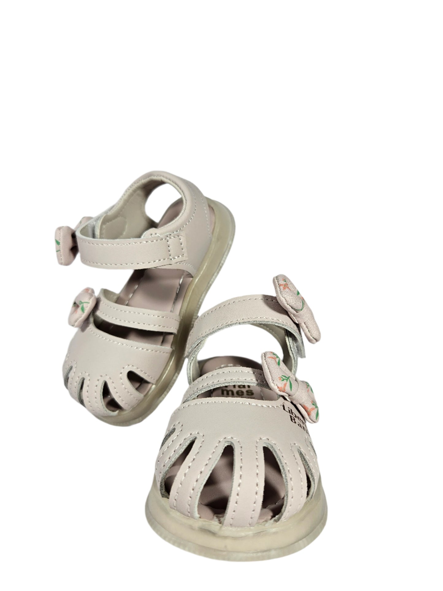 Girls Double Bow with Single Strap Opening Sandals