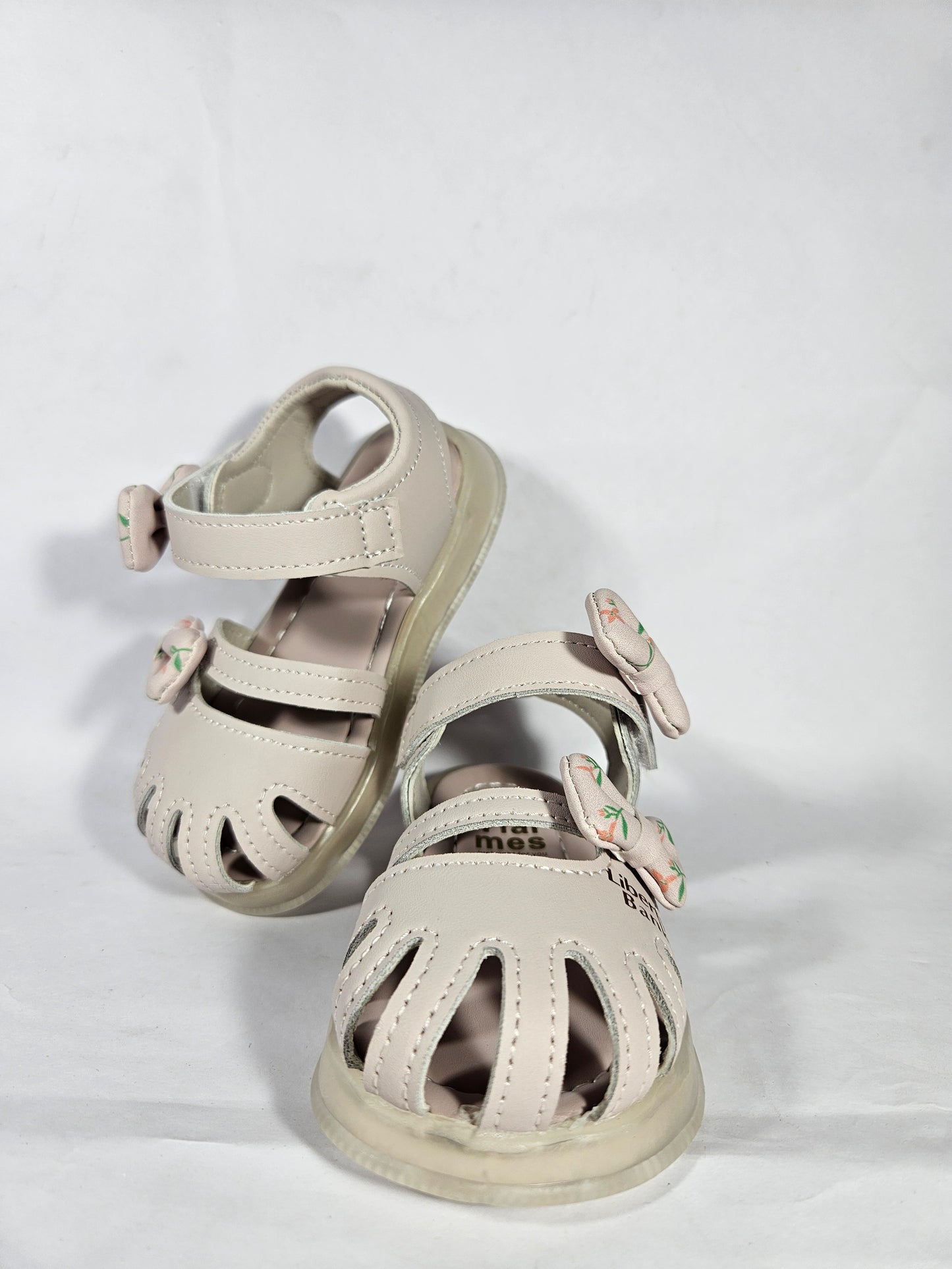 Girls Double Bow with Single Strap Opening Sandals